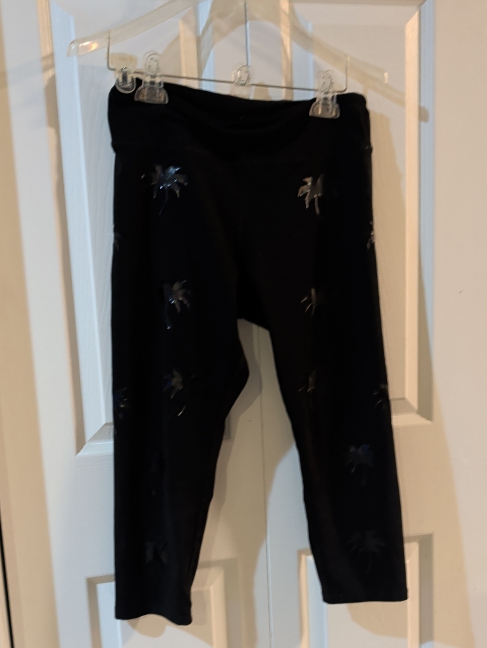 Jessica Simpson Black Kids Leggings with Shiny Palm Detail